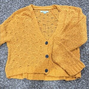 Women's Mustard Knit Cardigan Sweater